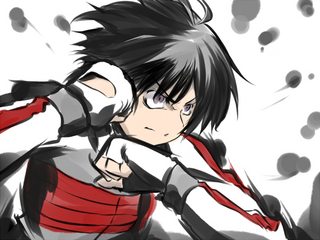 496398 - 1girl antenna_hair black_hair crossover fingerless_gloves gloves haniwa-p henshin idolmaster kamen_rider kamen_rider_black kamen_rider_black_(series) kikuchi_makoto parody pose raglan_sleeves short_hair solo.jpg