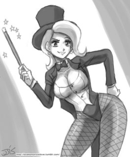 1048634__solo_monochrome_solo+female_humanized_clothes_breasts_suggestive_trixie_looking+at+you_cosplay.jpg